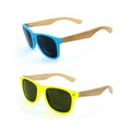 Sunglasses With Plastic Frame And Bamboo Temples